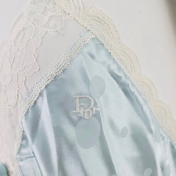 DIOR VINTAGE 80’s POLKA DOT SATIN SLIP NIGHTGOWN - Picture 8 of 11